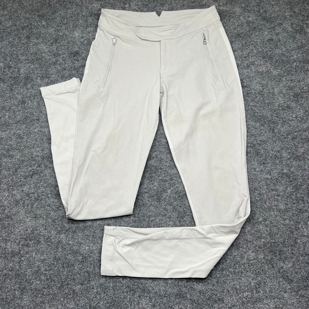 Lululemon Pants Womens 2/26 Beige Grey Hiking  Dress Mid Rise Zip Flat Front
